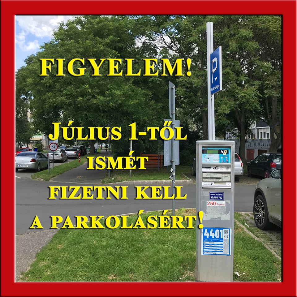 Július 1-től ismét fizetős a parkolás