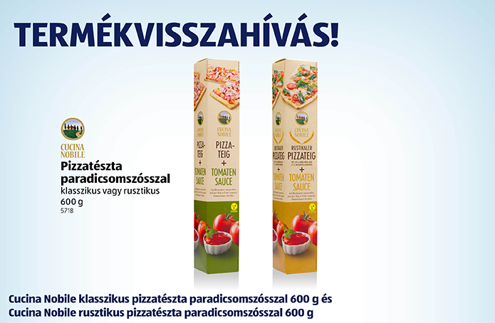 Pizzatésztát hív vissza az ALDI