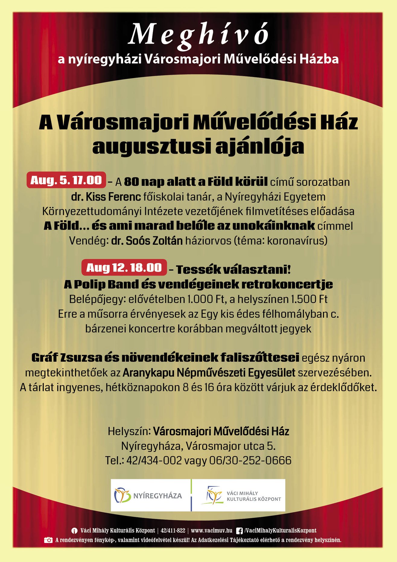 Számos programmal várja látogatóit a Városmajori Művelődési Ház