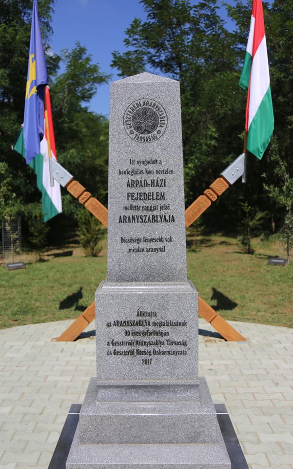 Aranyszablya Emlékhelyet avattak Geszteréden
