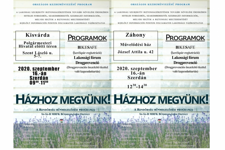 Házhoz mennek a rendőrök Kisvárdán és Záhonyban