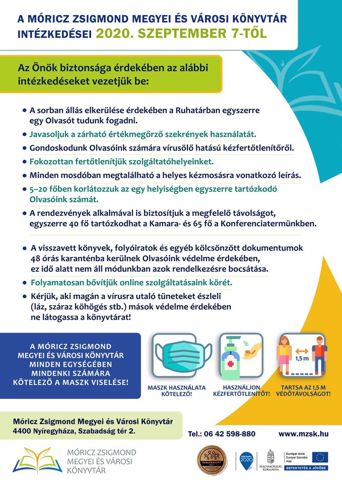 Több intézkedést vezetett be a nyíregyházi könyvtár