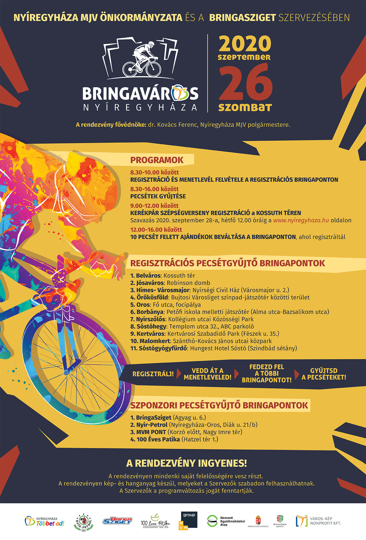 Szombaton rendezik meg a Bringavárost Nyíregyházán