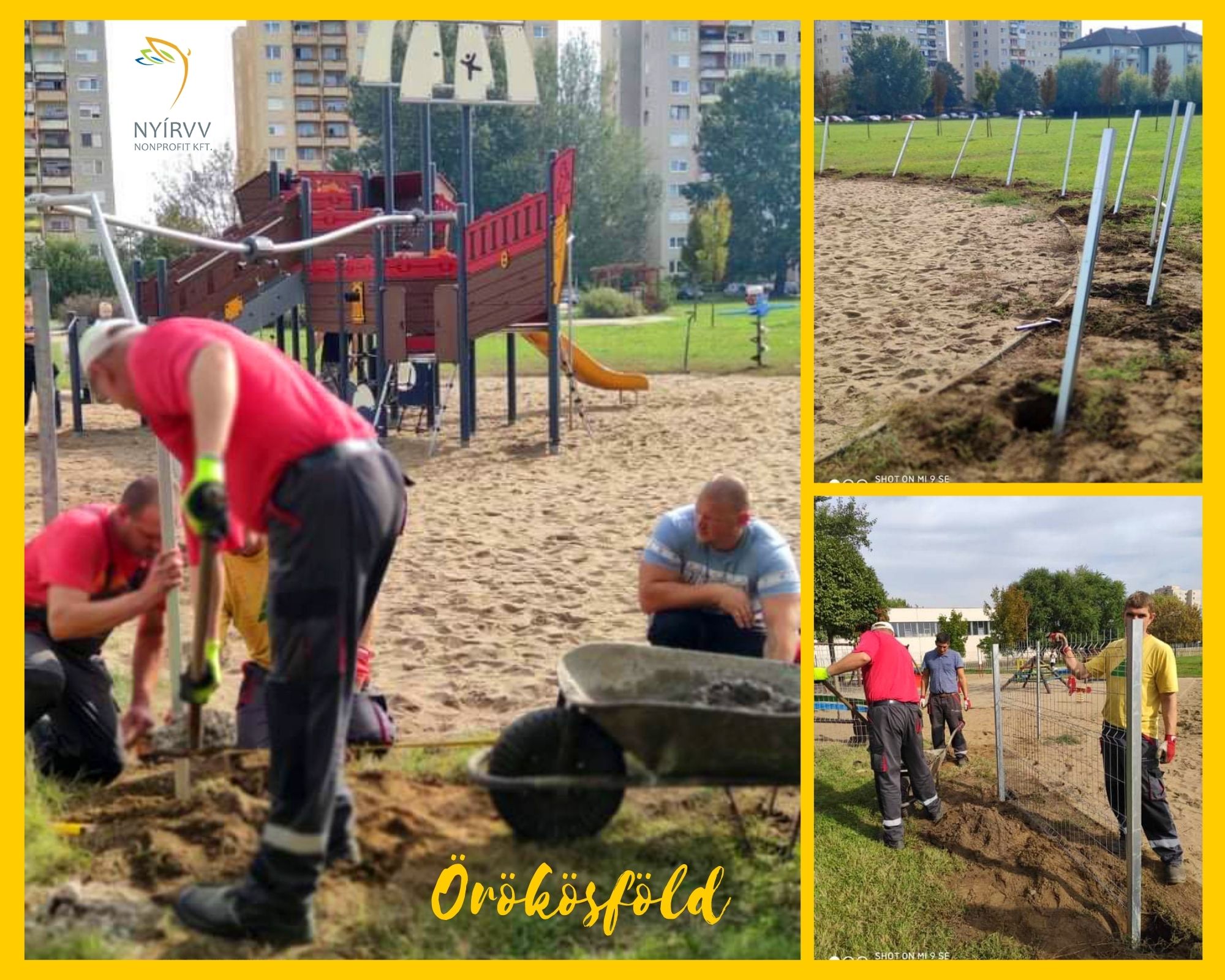 Kerítést készítenek az egyik örökösföldi játszótér körül