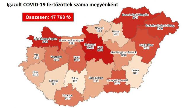 1478 fővel emelkedett a beazonosított fertőzöttek száma