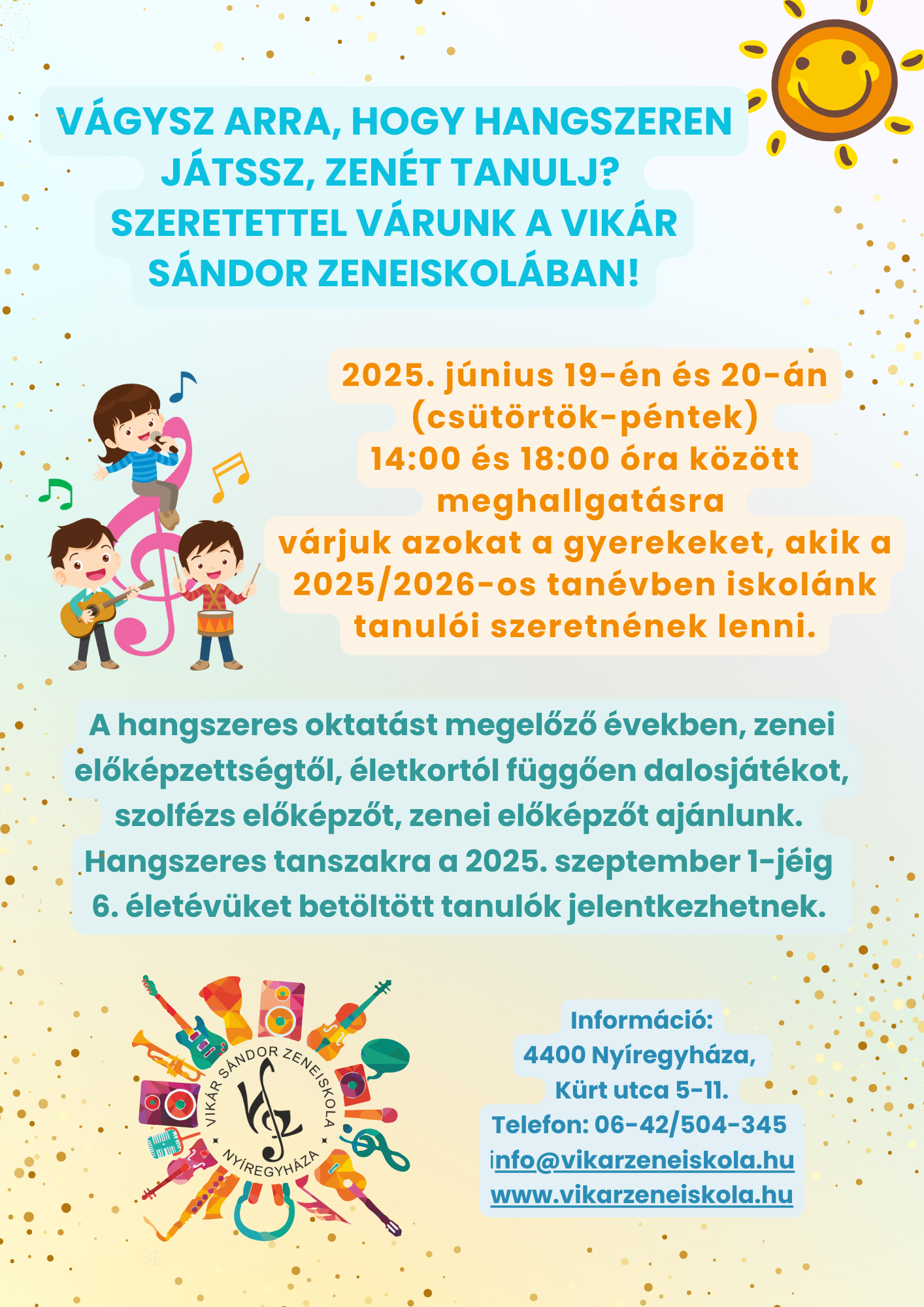 A Vikár Sándor Zeneiskola új diákokat vár!