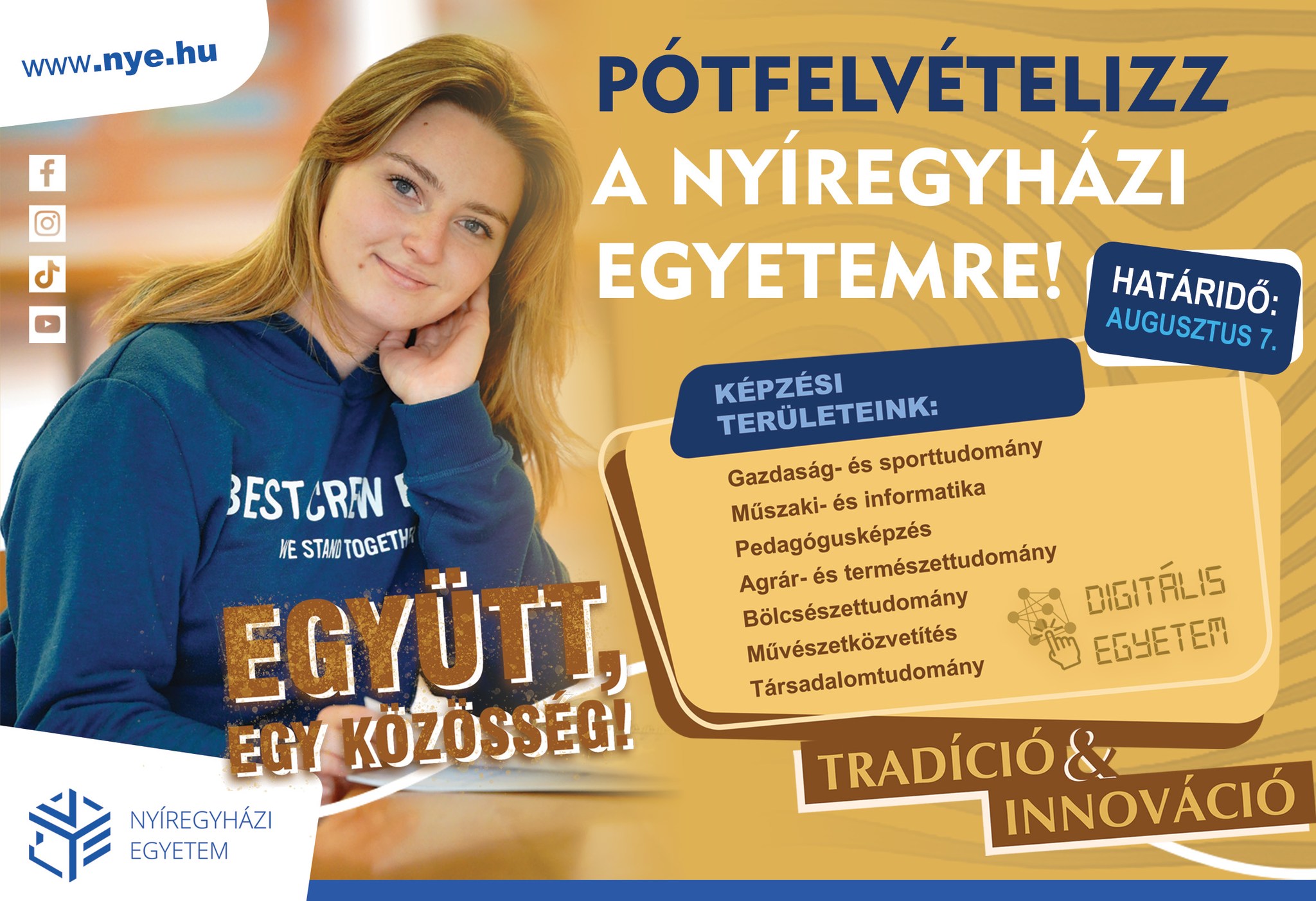 Még van esély bejutni a Nyíregyházi Egyetemre!