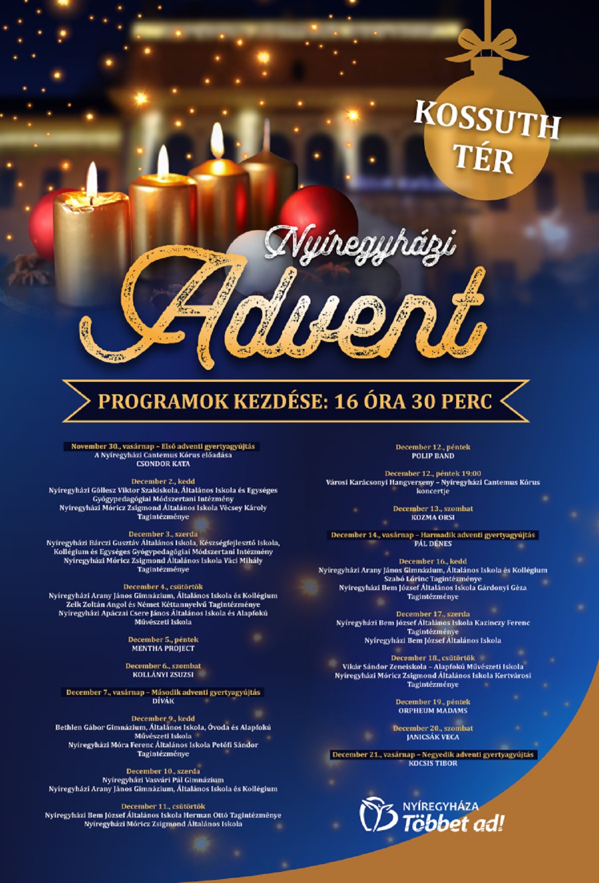 Nyit az Adventi forgatag Nyíregyházán
