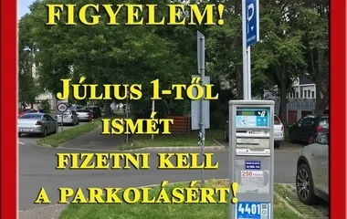 Július 1-től ismét fizetős a parkolás