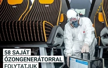 Ózongenerátorokat vásárolt a Volánbusz a hatékony fertőtlenítésért
