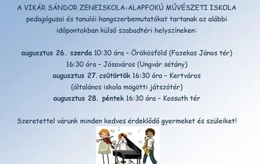 Hangszerbemutatókat tart a Vikár Sándor Zeneiskola 