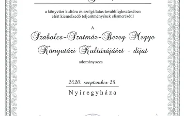 Nyíregyházi könyvtárvezető vehetett át kitüntetést