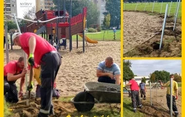 Kerítést készítenek az egyik örökösföldi játszótér körül