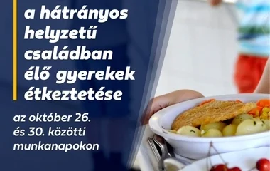 Az őszi szünetben is biztosított a rászoruló gyermekek étkezése