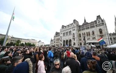 A közéleti átláthatóságról szóló törvény ellen tüntettek Budapesten