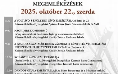 Nyíregyháza ünnepségsorozattal emlékezik az 1956-os forradalom és szabadságharc 69. évfordulójára