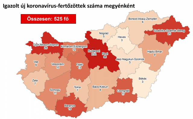 Az ország minden megyéjében jelen van a vírus