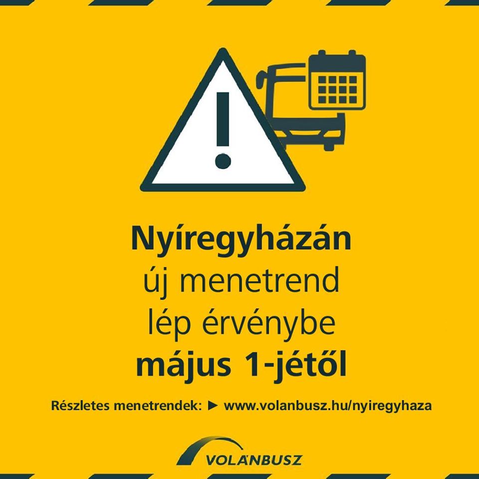 Megváltozik május 1-től a buszok menetrendje Nyíregyházan