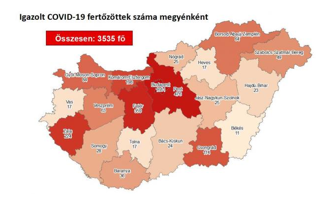 3500 fölé emelkedett a beazonosított fertőzöttek száma és elhunyt 11 idős krónikus beteg