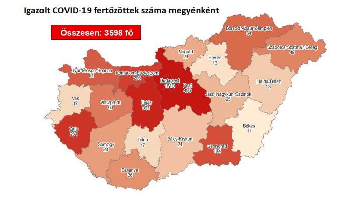 Közelít a 3600-hoz a beazonosított fertőzöttek száma és elhunyt 3 idős krónikus beteg