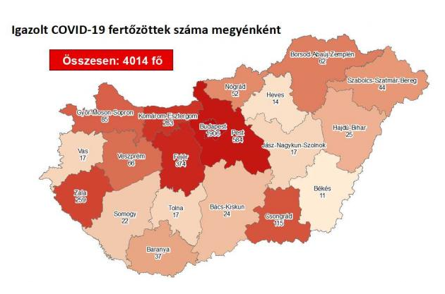 4014 főre nőtt a beazonosított fertőzöttek száma, és elhunyt 2 idős, krónikus beteg