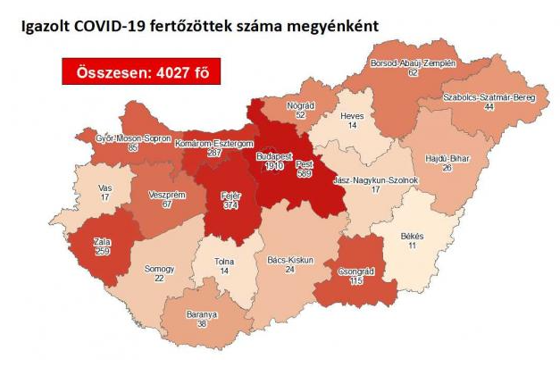 10 fővel nőtt a beazonosított fertőzöttek száma, és elhunyt egy 37 éves férfi