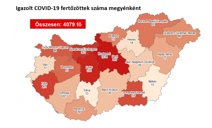 Egy fővel emelkedett a beazonosított fertőzöttek száma és egy idős beteg hunyt el