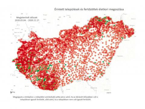 Budapest és Pest megye mellett elsősorban a nyugati megyékben jelentős mértékű a fertőzöttség