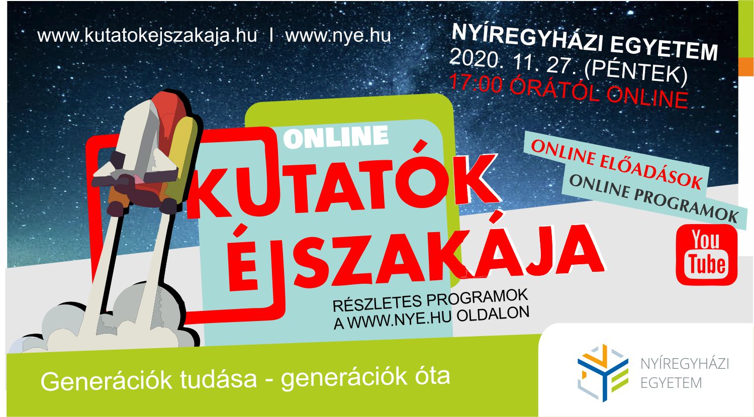 Online Kutatók Éjszakája a Nyíregyházi Egyetemen