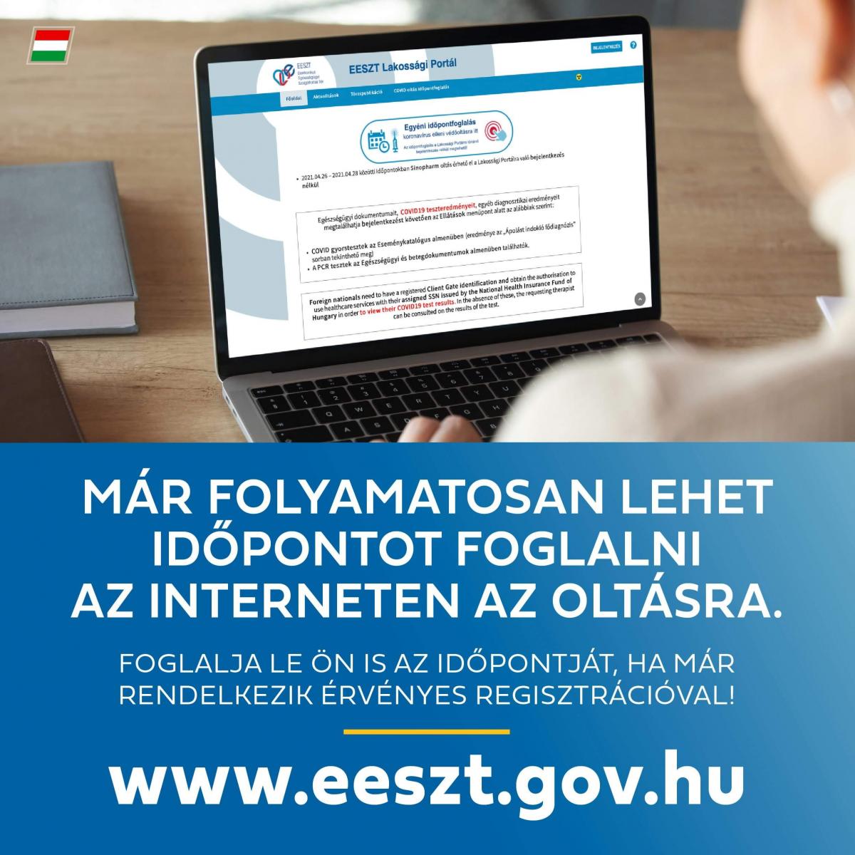 Folyamatosan nyitva van az online időpontfoglaló