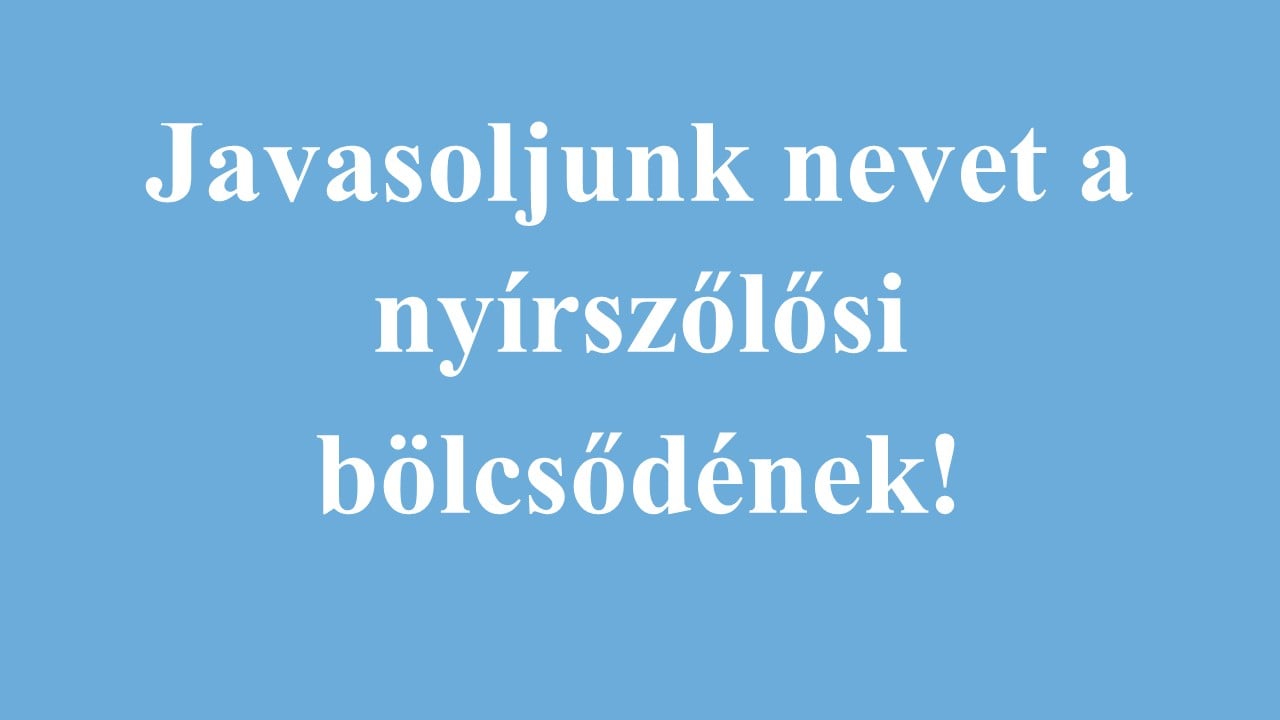 A városlakók nevezhetik el az új nyírszőlősi bölcsődét