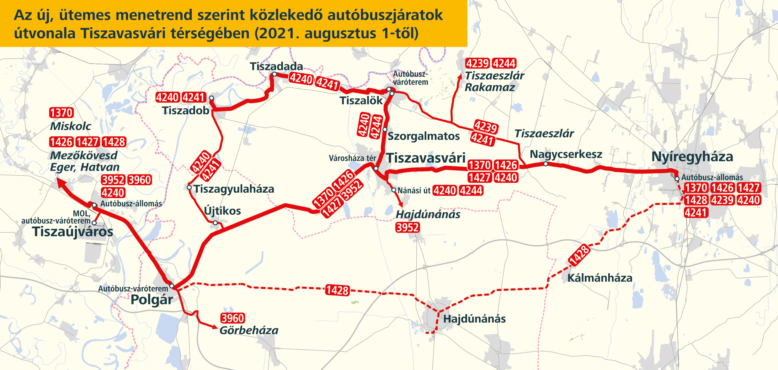 Új Volánbusz-menetrendek Tiszavasvári térségében