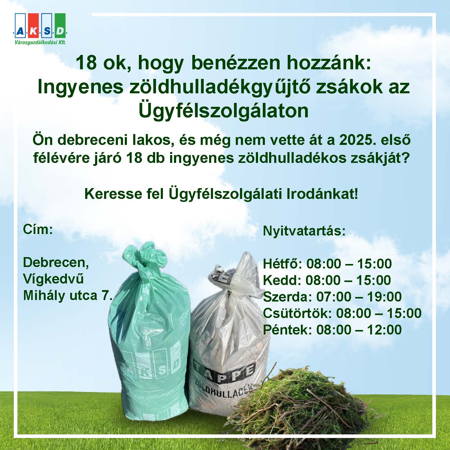 Elkezdődött a zölhulladék-szezon Debrecenben is