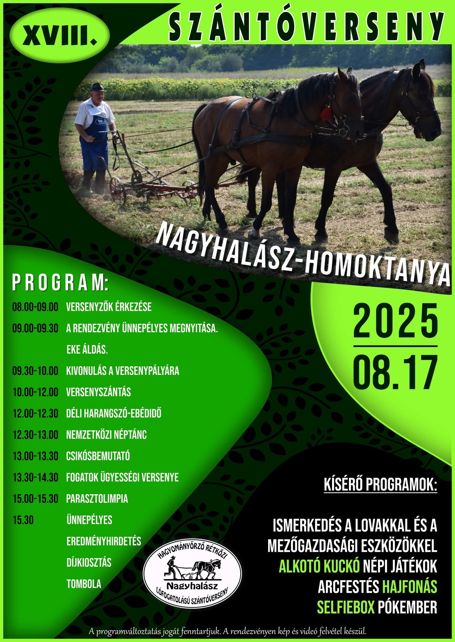 Szántóverseny lesz Nagyhalászon