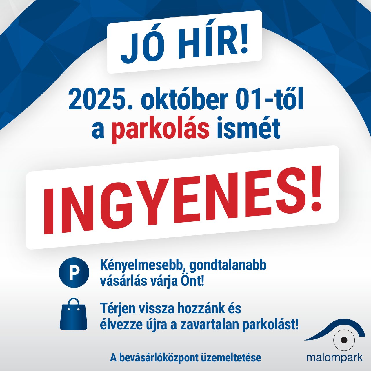 Nem várt fordulat: megszűnik a fizetős parkolás a debreceni Malomparkban!