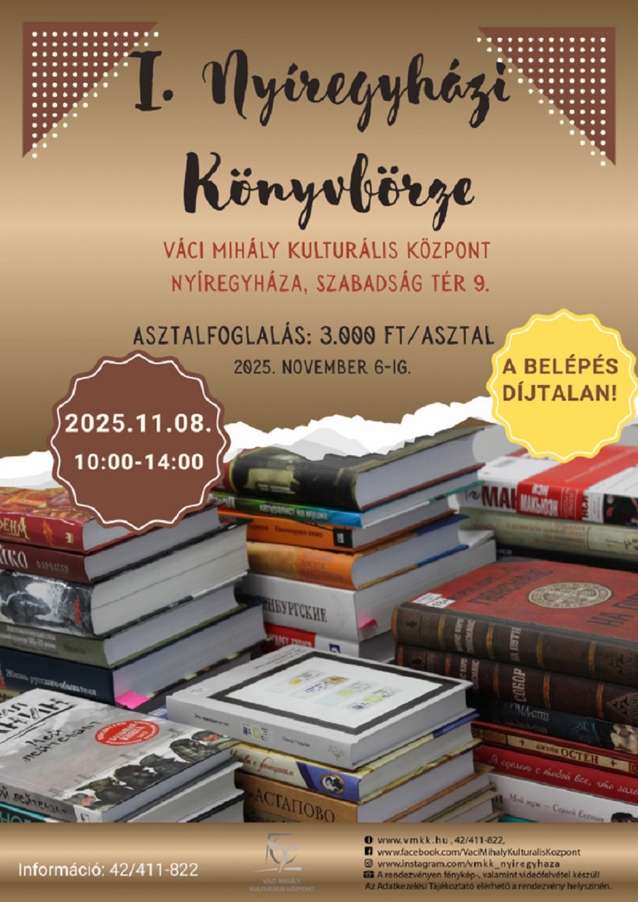 Először rendeznek Könyvbörzét a VMKK-ban