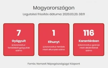 Hétre emelkedett a koronavírus-fertőzésből gyógyultak száma