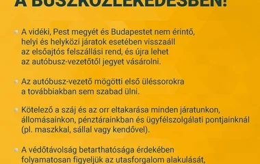 Kötelező a szájmaszk a Volánbuszokon