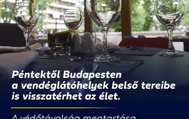 Mától látogathatók a fővárosi éttermek belső terei és a szabadtéri rendezvények