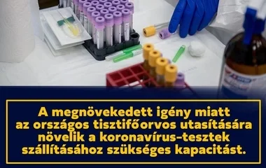 Növelik a koronavírus-tesztek szállításához szükséges kapacitást