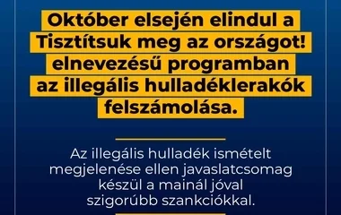 Október elsején indul az ország megtisztítása