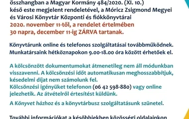 Egy hónapra bezár a nyíregyházi könyvtár is