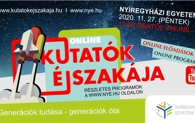 Online Kutatók Éjszakája a Nyíregyházi Egyetemen