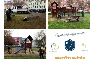 Folyamatosan fertőtlenítik Nyíregyháza közterületeit