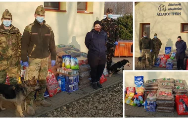 Katonáktól érkeztek adományok a nyíregyházi Állatbarát Alapítványnak