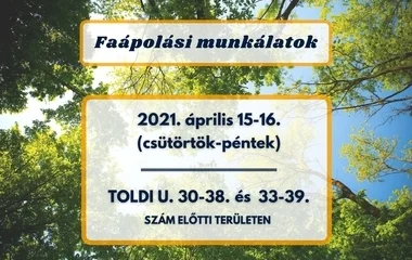 Faápolási munkálatok a Toldi utcán