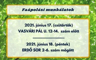 Folytatódnak a faápolási munkálatok városunkban