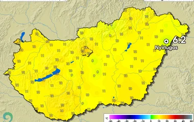 Nyírlugoson az országos átlag alá hűlt a levegő