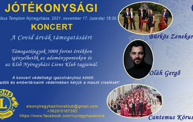 Jótékonysági koncertsorozat a Covid árvák támogatására Nyíregyházán