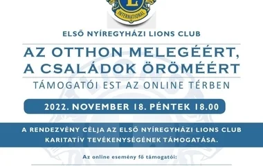 Online támogatói estet szervez az Első Nyíregyházi Lions Club